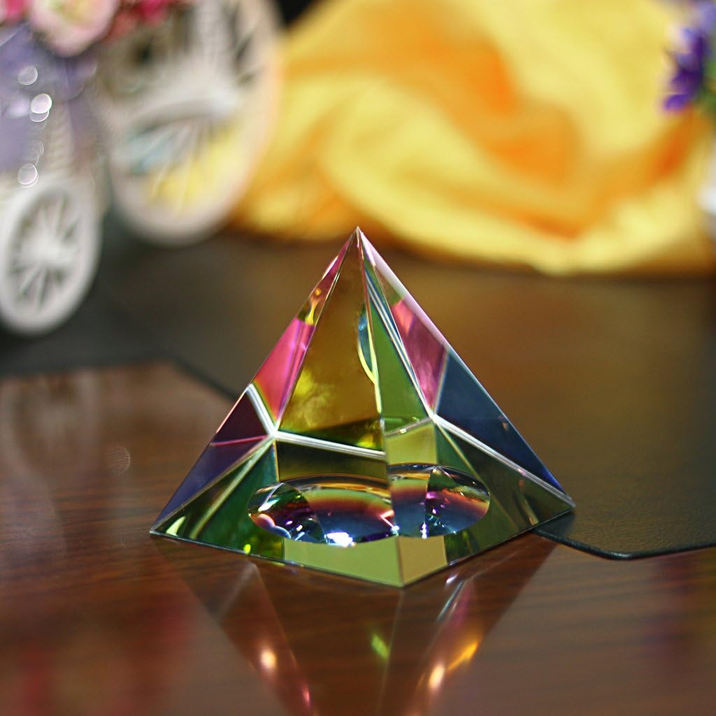 OwnMy Crystal Pyramid Iridescent Suncatchers